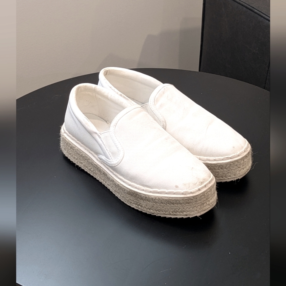 White Slip-On Sneakers